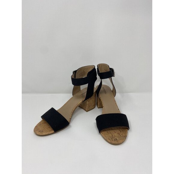 Womens' US 6 Merona Black Quarter Strap Block Heel Sandals Shoes NWOB - Picture 1 of 9